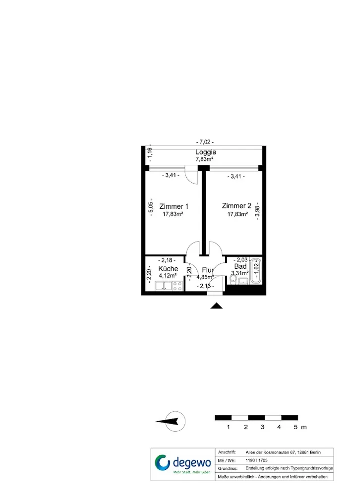 2 Zimmer Wohnung mit 45 m² in Berlin – Bild 5
