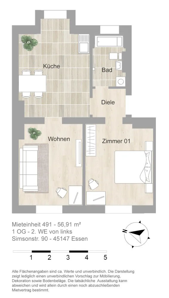 2 Zimmer Wohnung mit 57 m² in Essen – Bild 3