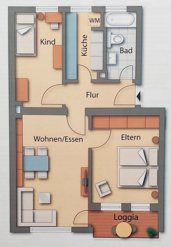 3 Zimmer Wohnung mit 60 m² in Nürnberg – Bild 1