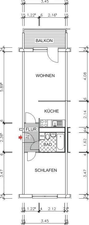2 room apartment with 41 m² in Chemnitz – Photo 3