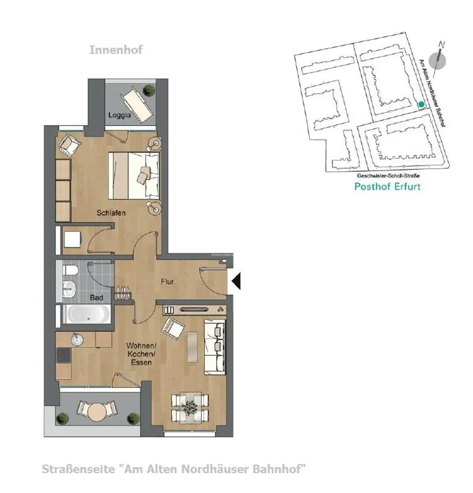 2 Zimmer Wohnung mit 53 m² in Erfurt – Bild 6