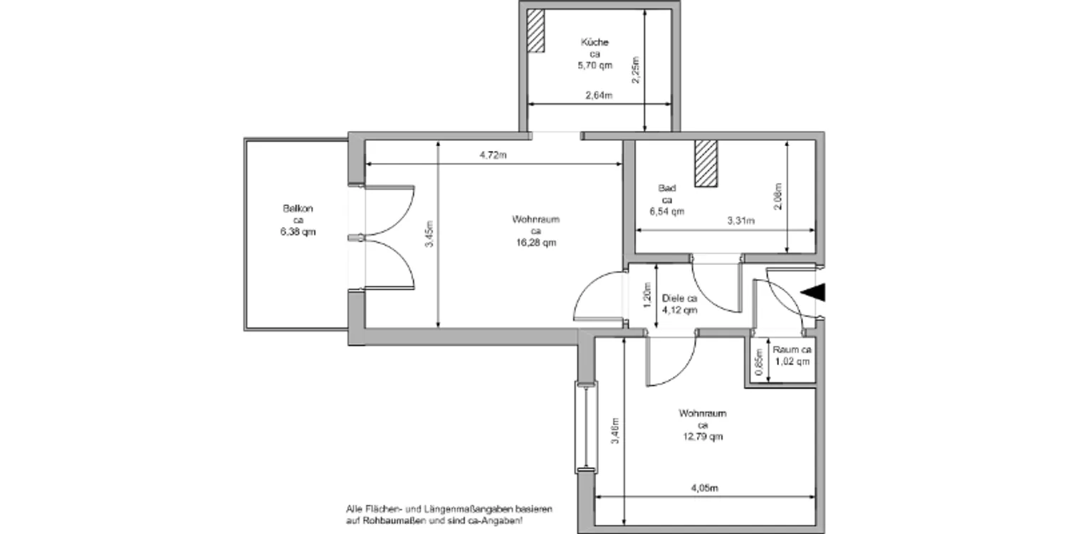 2 Zimmer Wohnung mit 50 m² in Greifswald – Bild 2