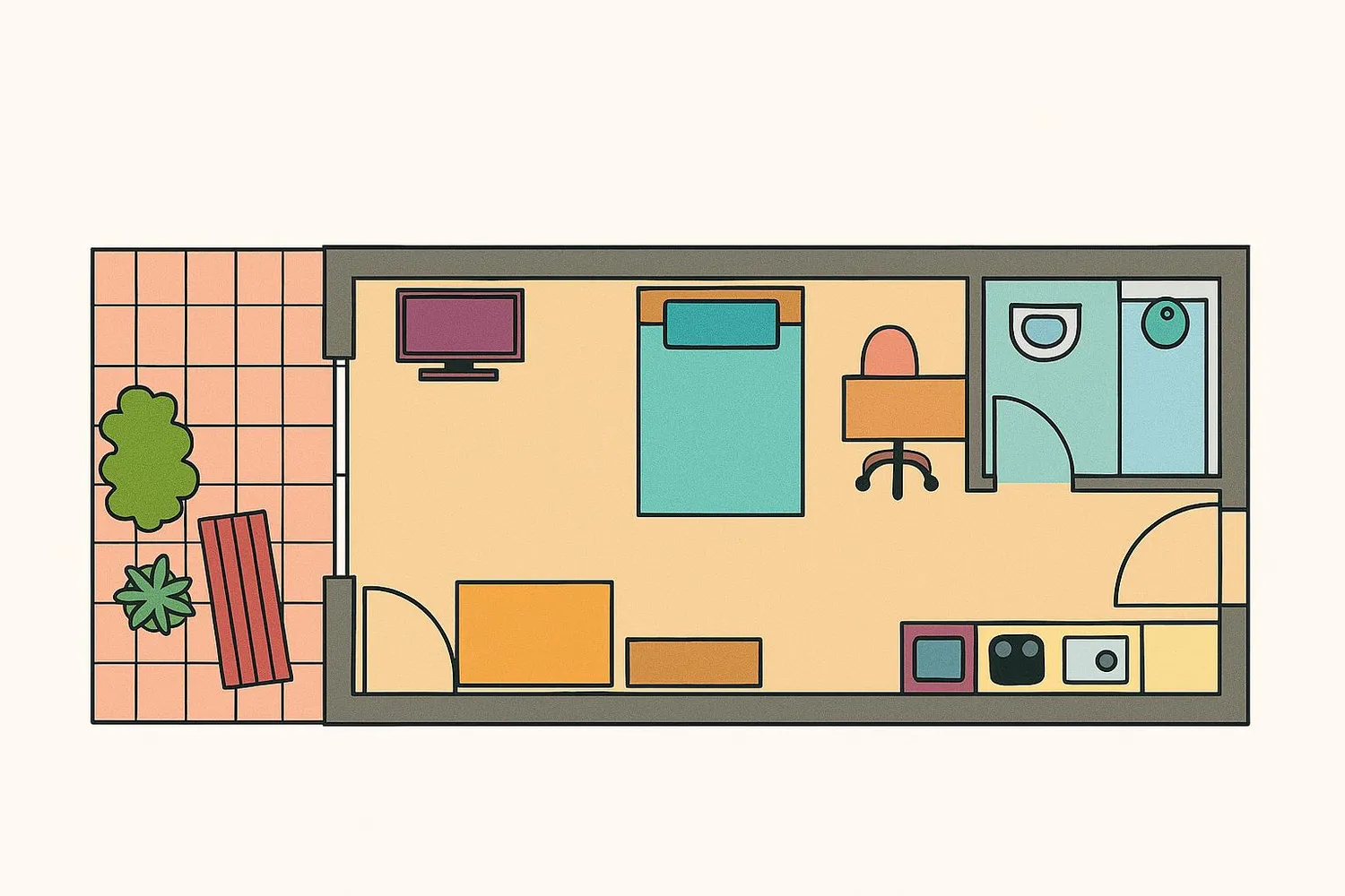 1 Zimmer Wohnung mit 22 m² in München – Bild 3