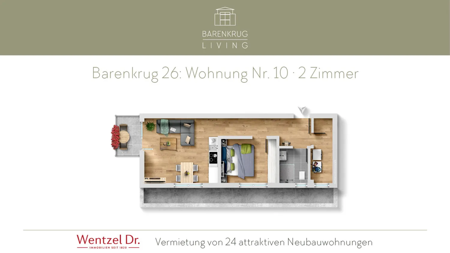 2 Zimmer Wohnung mit 48 m² in Hamburg – Bild 2