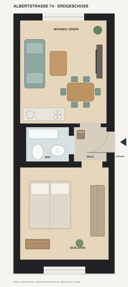 1 Zimmer Wohnung mit 45 m² in Wuppertal – Bild 2
