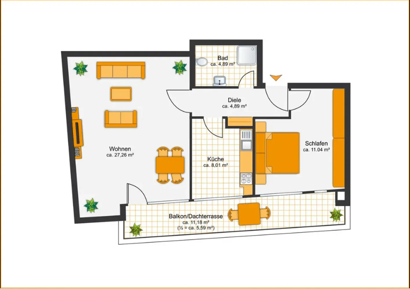 3 Zimmer Wohnung mit 59 m² in Dortmund – Bild 3