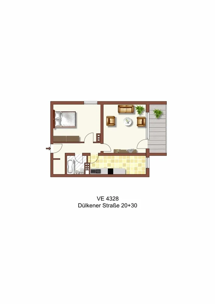 2 Zimmer Wohnung mit 58 m² in Krefeld – Bild 2