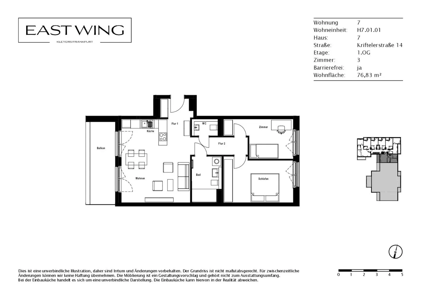 3 room apartment with 77 m² in Frankfurt am Main – Photo 8