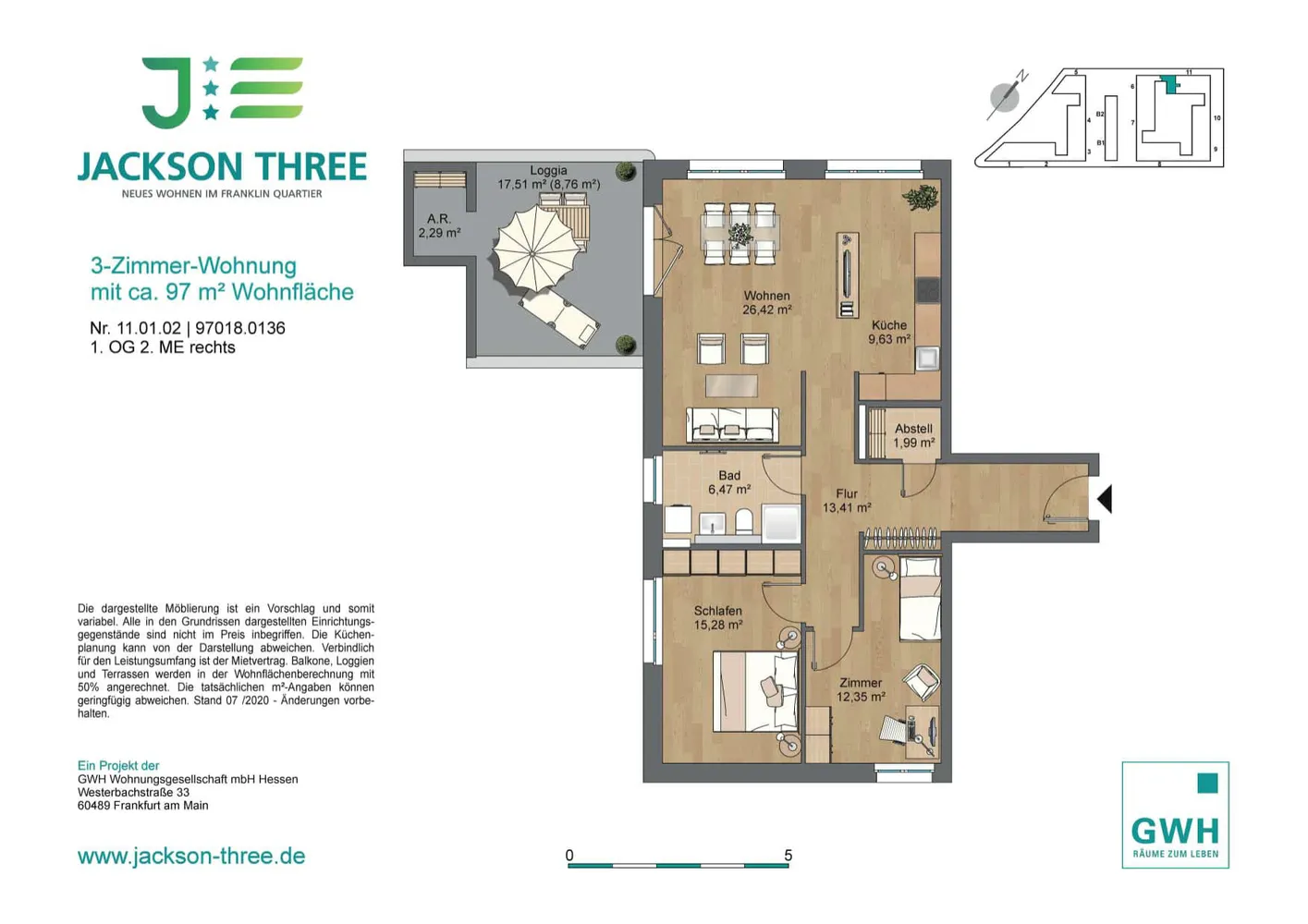 3 Zimmer Wohnung mit 97 m² in Mannheim – Bild 2