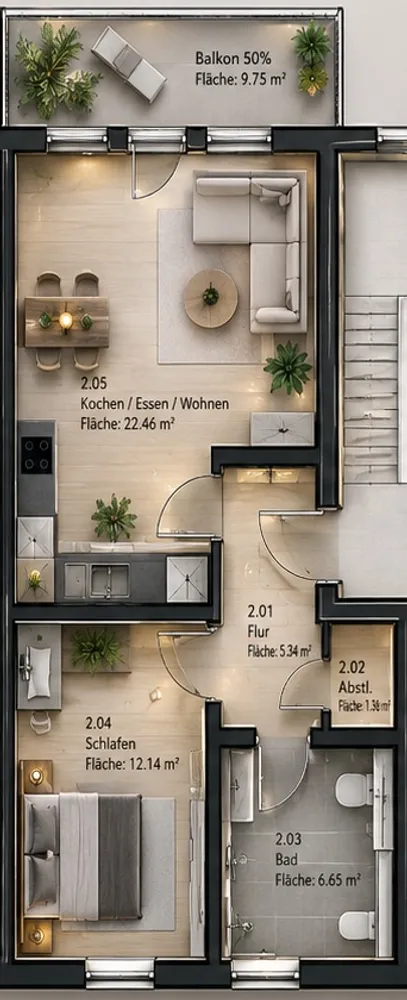 2 room apartment with 54 m² in Bonn – Photo 8