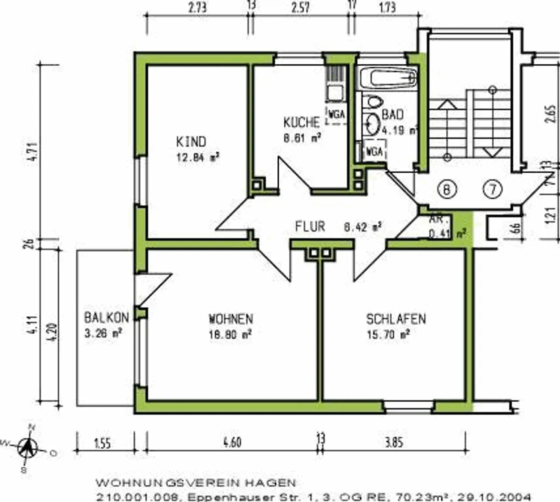 4 Zimmer Wohnung mit 70 m² in Hagen – Bild 3