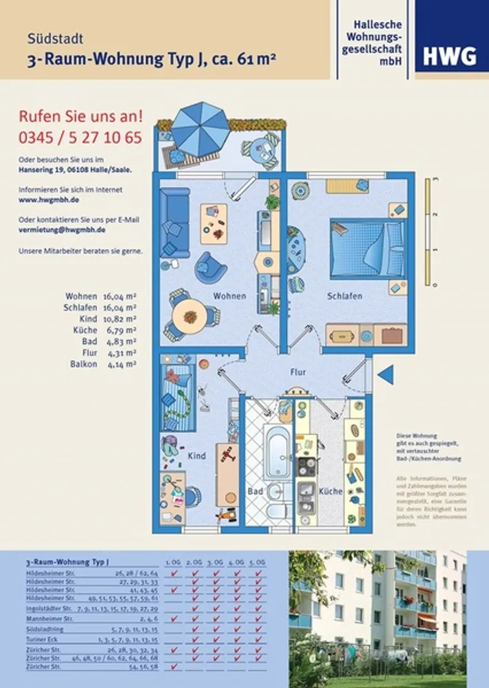 3 Zimmer Wohnung mit 61 m² in Halle (Saale) – Bild 4