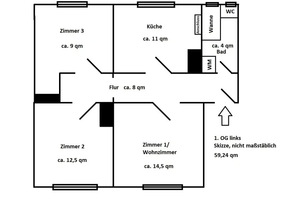 3 Zimmer Wohnung mit 59 m² in Jena – Bild 5