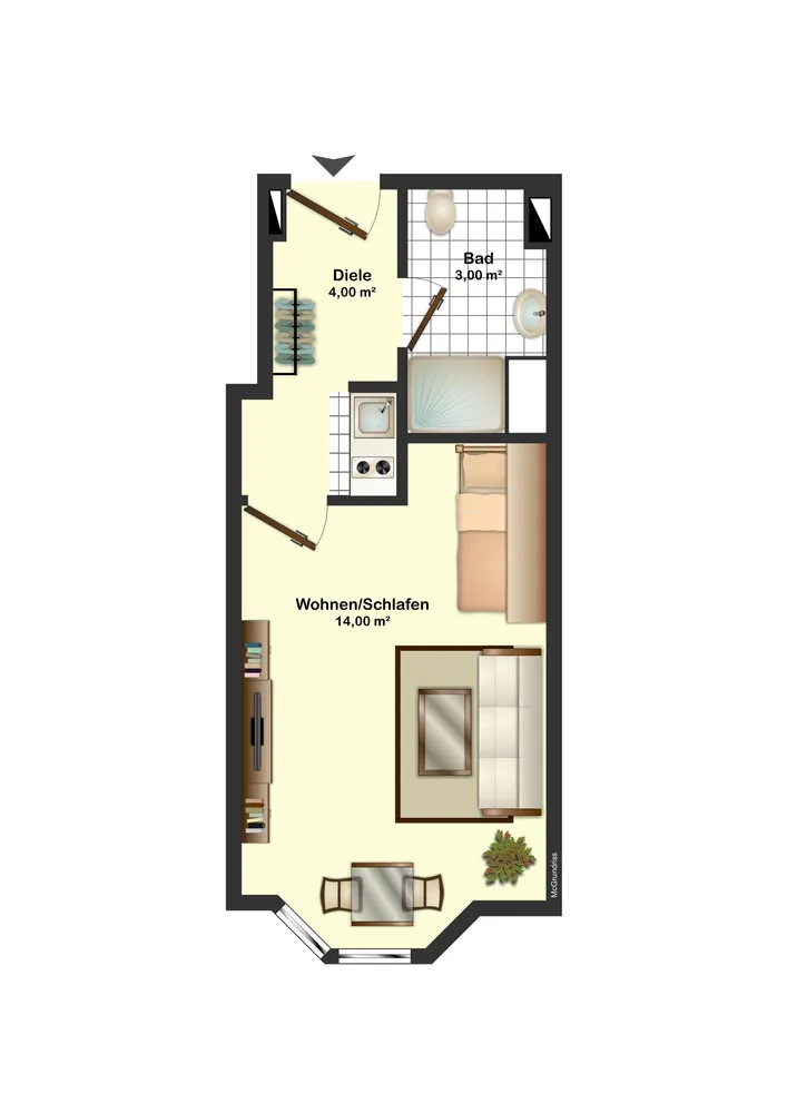 1 Zimmer Wohnung mit 21 m² in Bochum – Bild 3