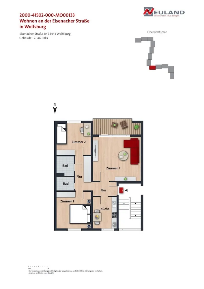 3 room apartment with 71 m² in Wolfsburg – Photo 2