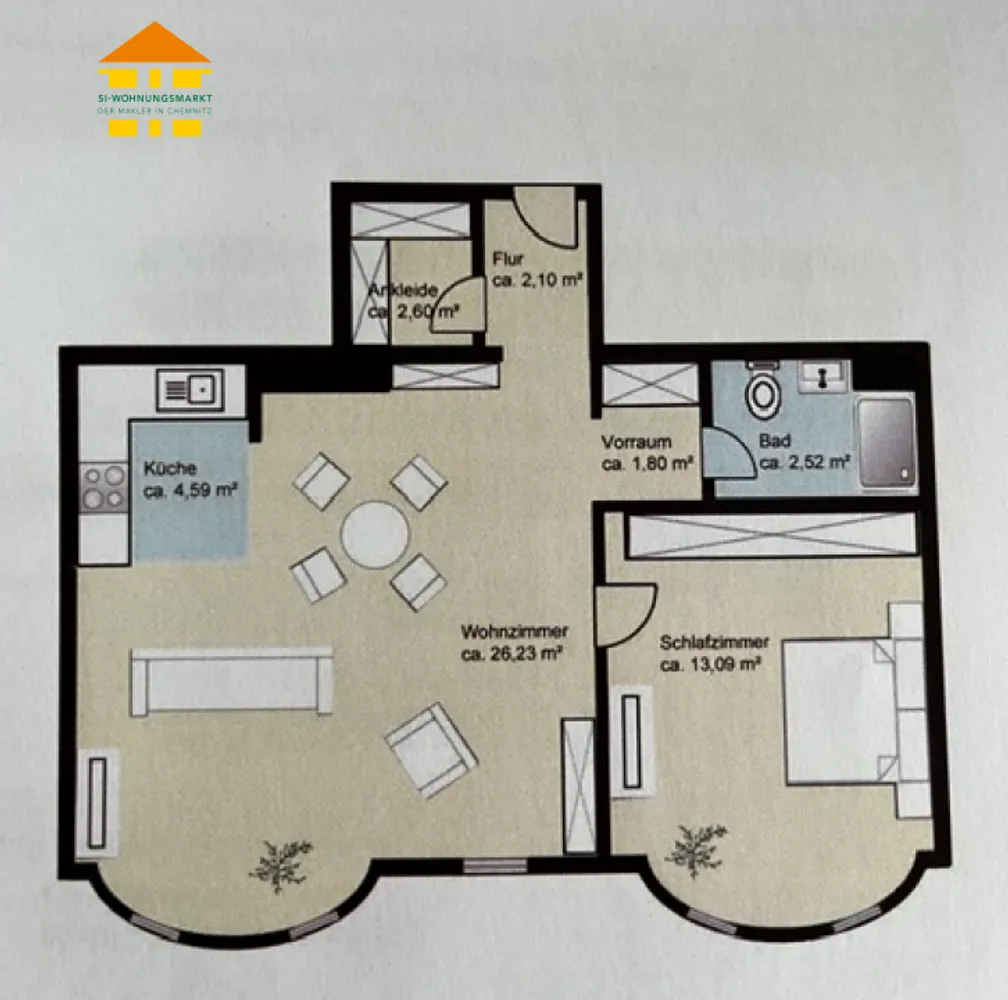 2 room apartment with 53 m² in Chemnitz – Photo 7