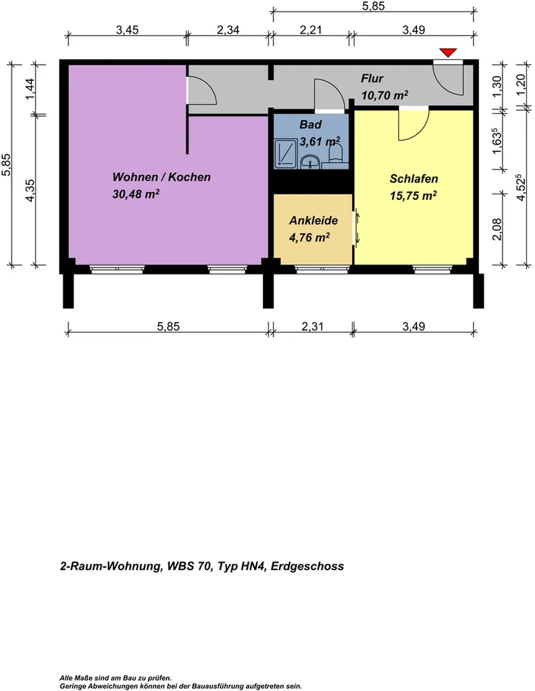 2 Zimmer Wohnung mit 65 m² in Neubrandenburg – Bild 3