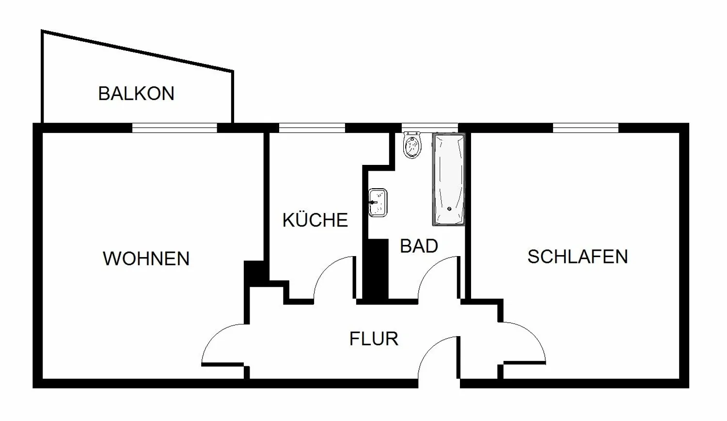 2 Zimmer Wohnung mit 46 m² in Duisburg – Bild 2