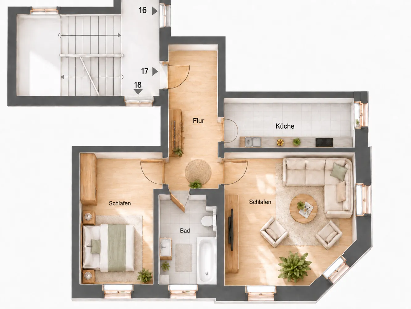 2 Zimmer Wohnung mit 52 m² in Leipzig – Bild 1