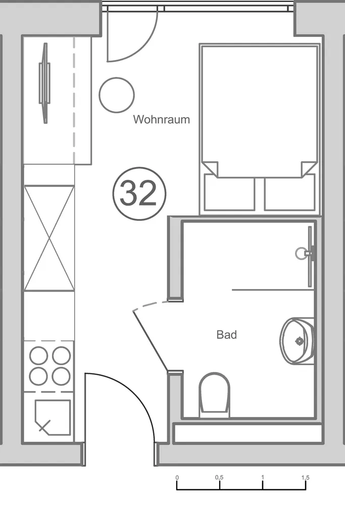 1 room apartment with 16 m² in Stuttgart – Photo 8