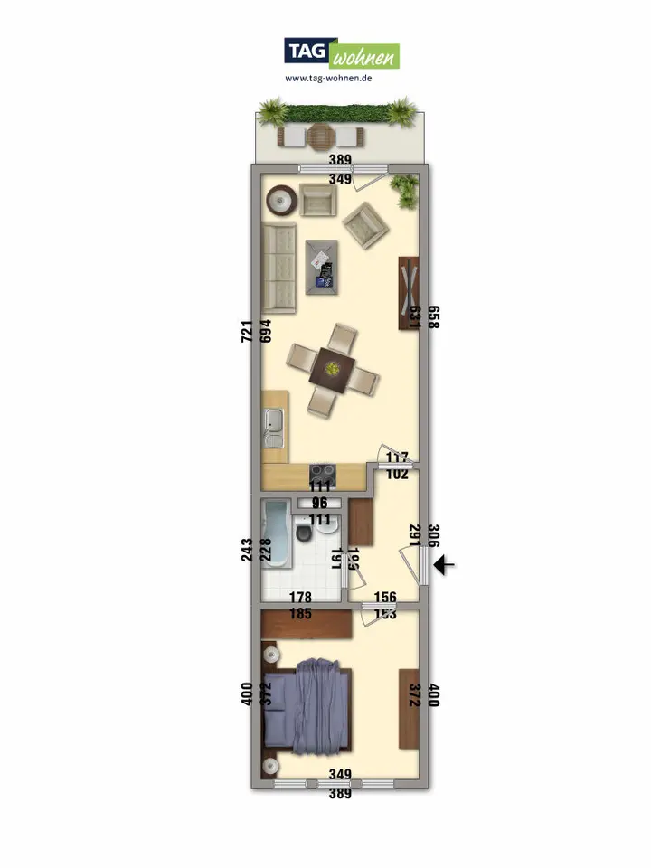 2 Zimmer Wohnung mit 42 m² in Erfurt – Bild 5