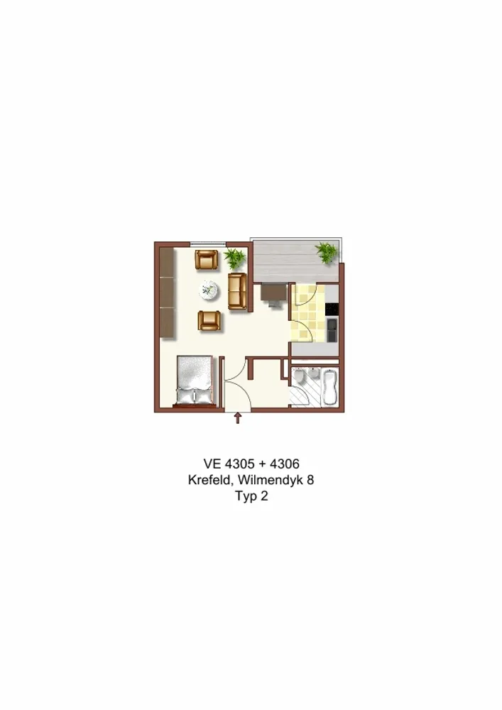 1 Zimmer Wohnung mit 46 m² in Krefeld – Bild 4