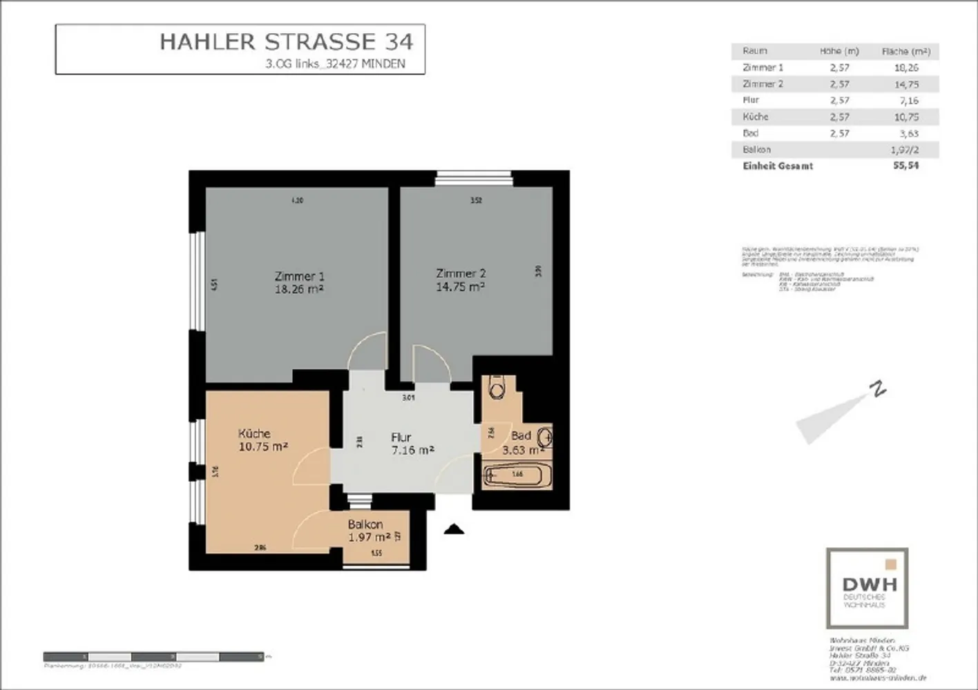 2 Zimmer Wohnung mit 54 m² in Minden – Bild 8