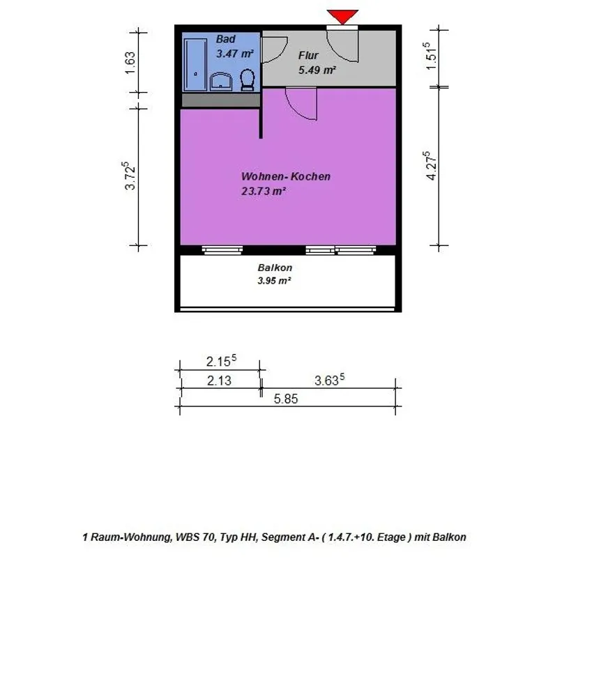 1 Zimmer Wohnung mit 37 m² in Neubrandenburg – Bild 5