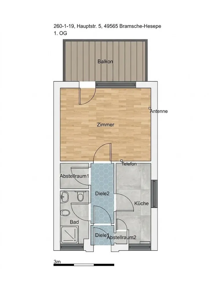 1 room apartment with 33 m² in Bramsche – Photo 3