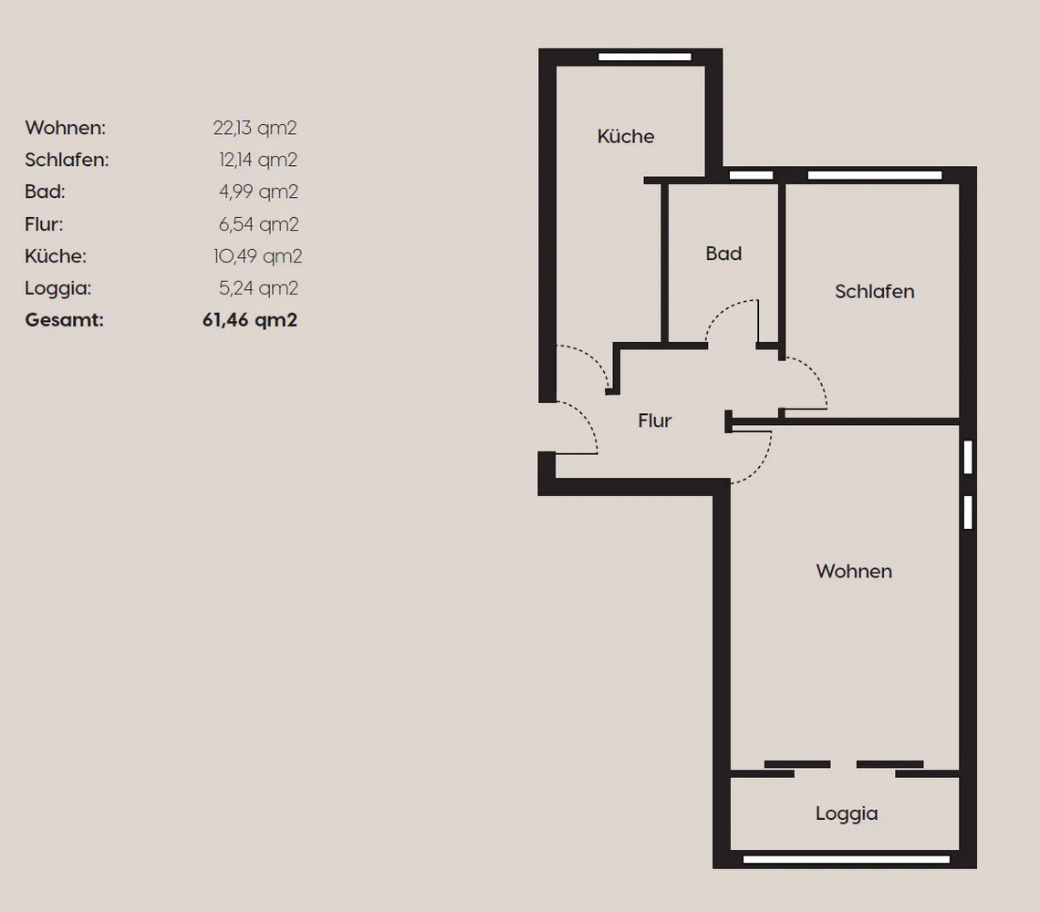 3 Zimmer Wohnung mit 62 m² in Lübeck – Bild 2
