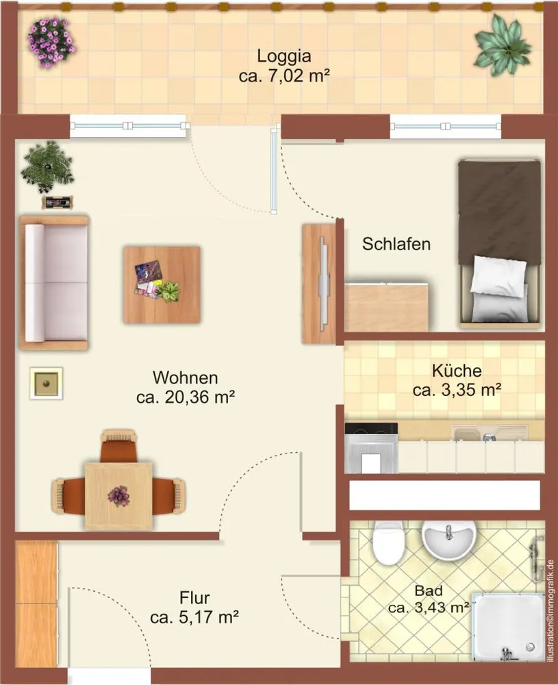 2 Zimmer Wohnung mit 36 m² in Chemnitz – Bild 3