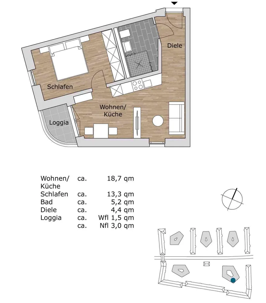 2 room apartment with 43 m² in Dresden – Photo 2
