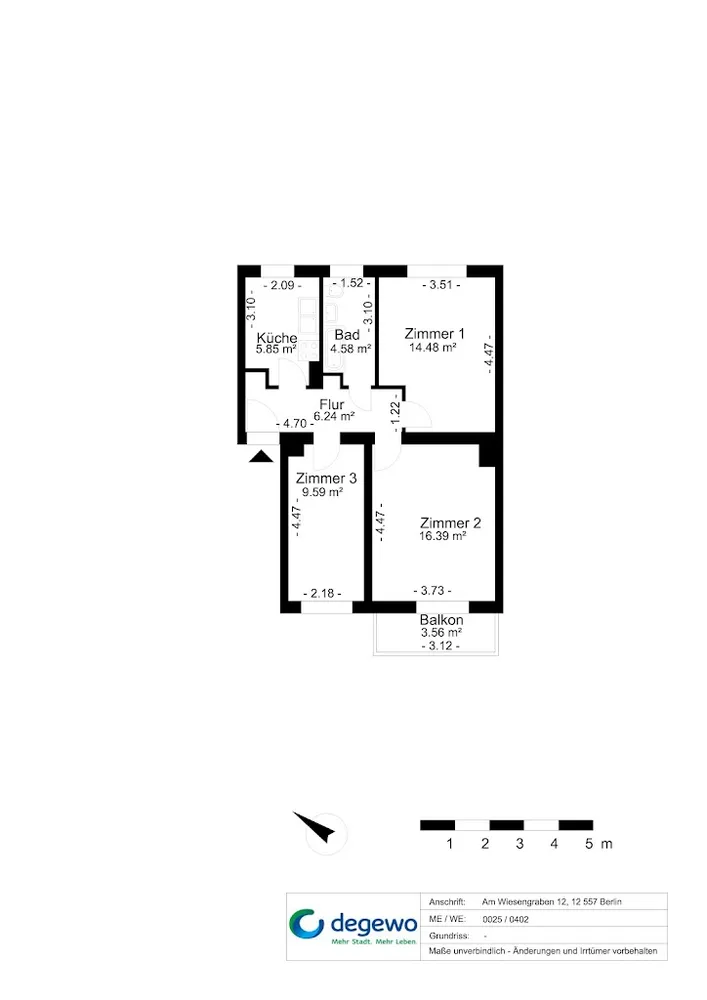 3 Zimmer Wohnung mit 59 m² in Berlin – Bild 3
