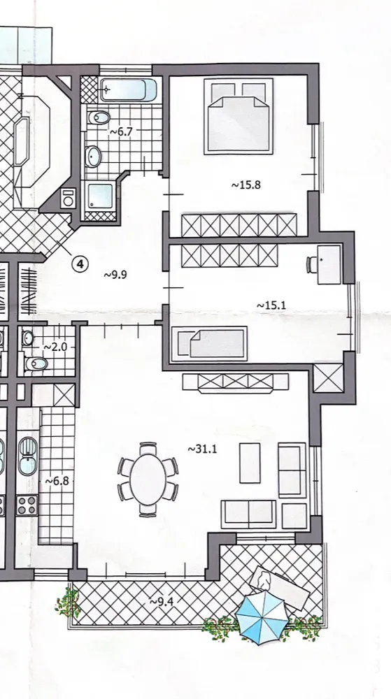 3 Zimmer Wohnung mit 94 m² in München – Bild 3