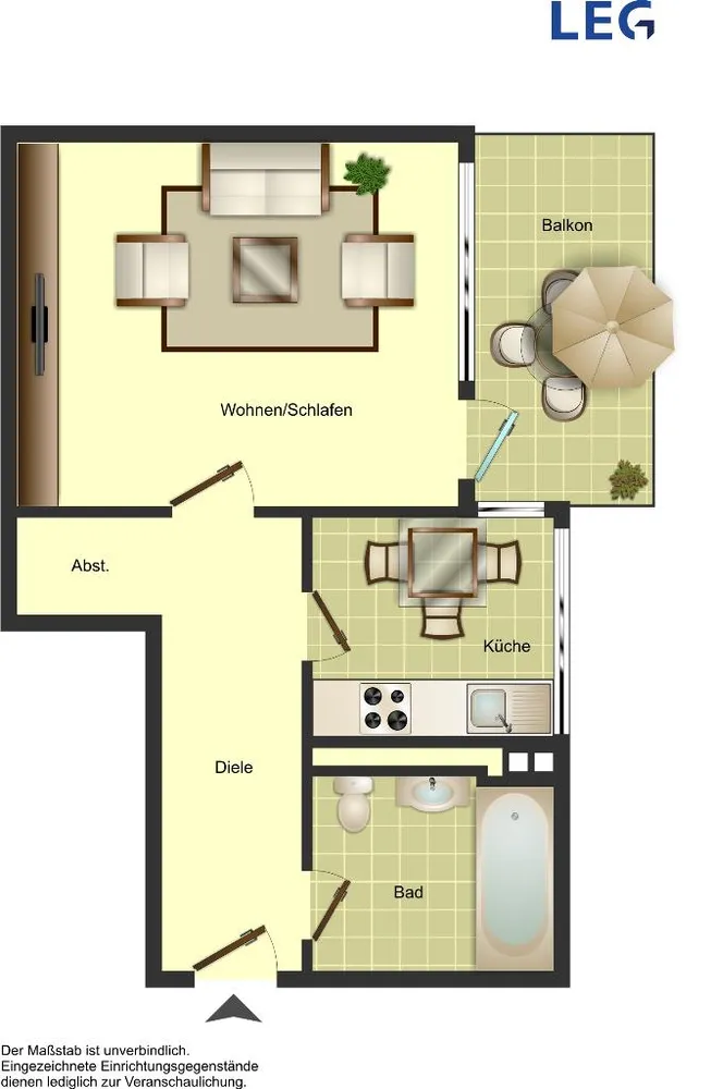 1 Zimmer Wohnung mit 40 m² in Düsseldorf – Bild 2