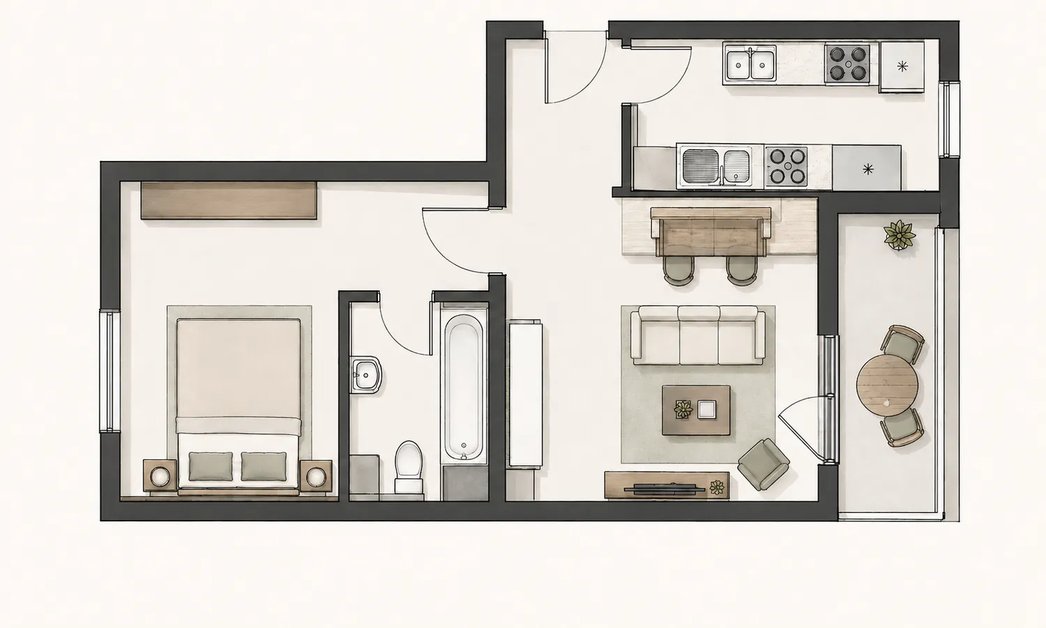 2 Zimmer Wohnung mit 45 m² in Leipzig – Bild 2