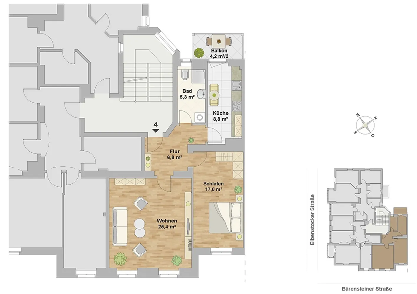 2 Zimmer Wohnung mit 63 m² in Dresden – Bild 2
