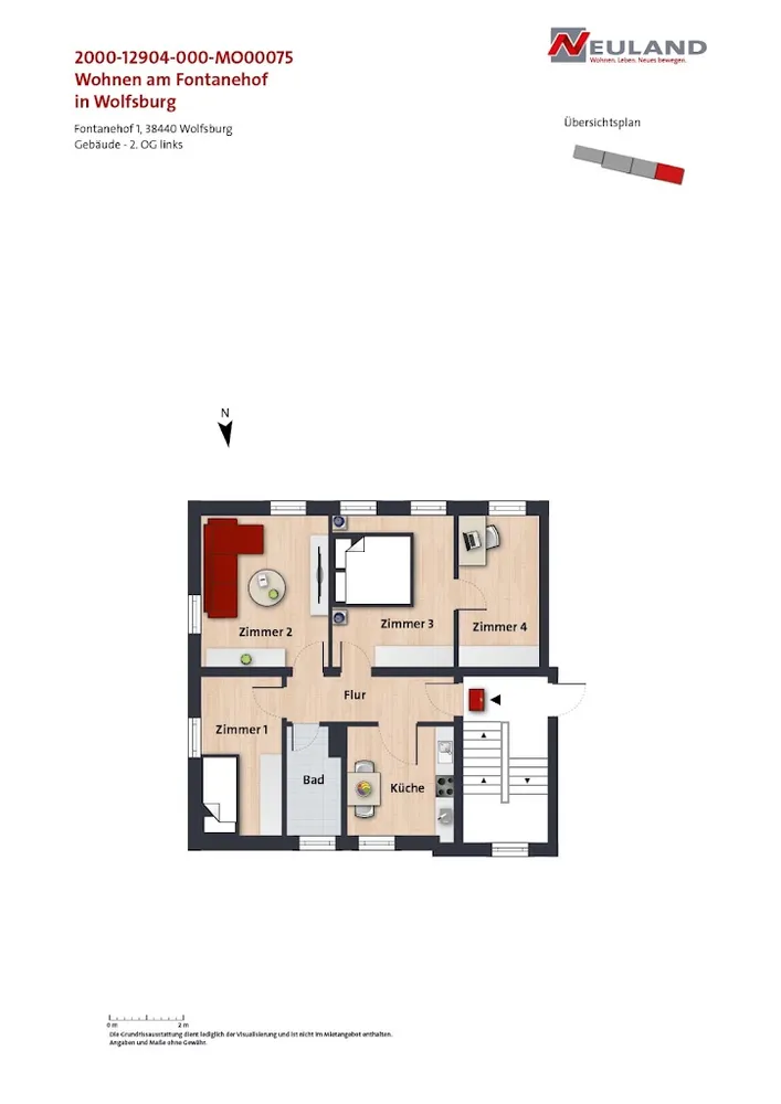 4 Zimmer Wohnung mit 69 m² in Wolfsburg – Bild 3