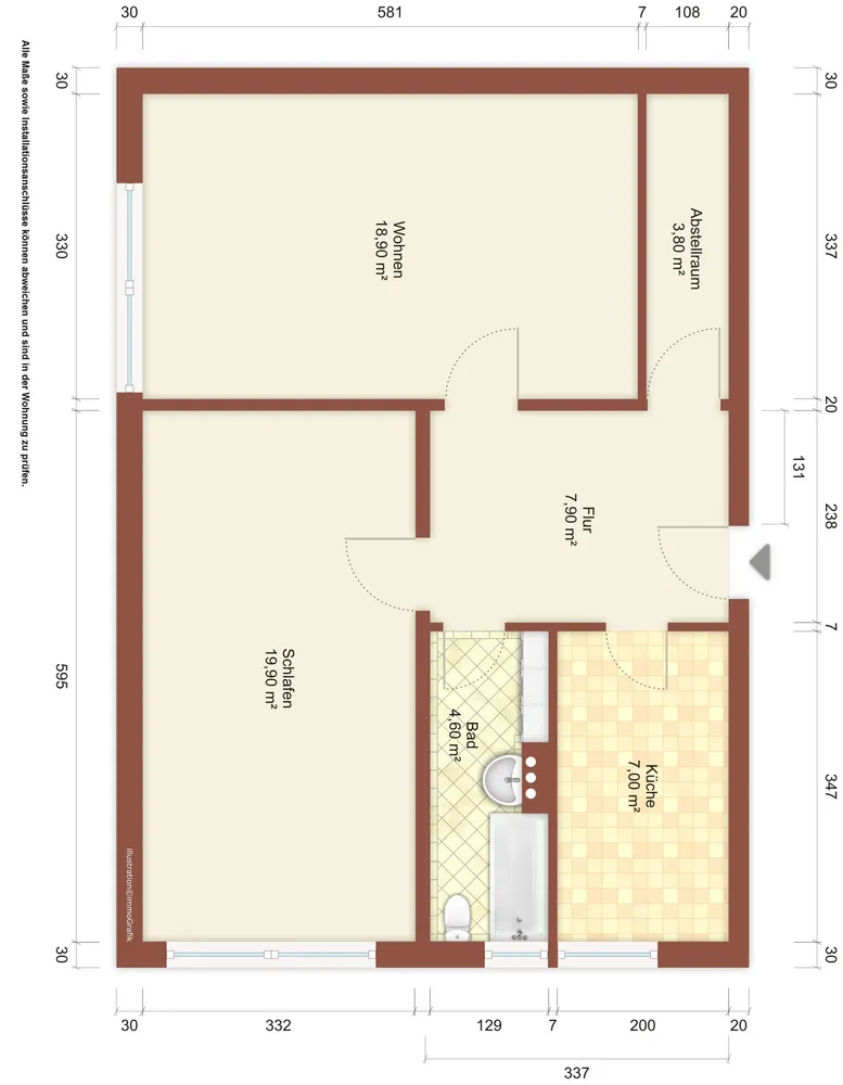 2 Zimmer Wohnung mit 62 m² in Zittau – Bild 2