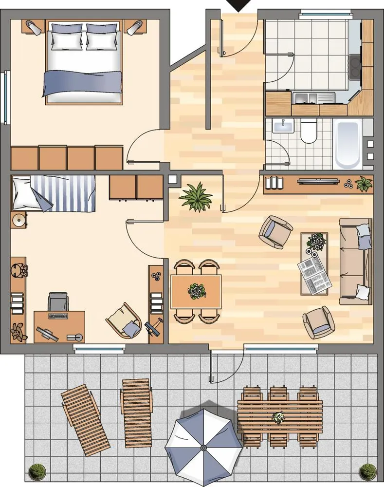 3 Zimmer Wohnung mit 58 m² in Flensburg – Bild 2