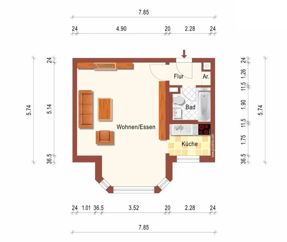 2 room apartment with 42 m² in Bayreuth – Photo 7