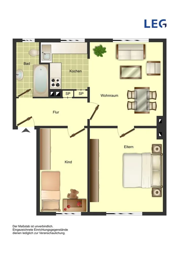 3 Zimmer Wohnung mit 53 m² in Bocholt – Bild 1