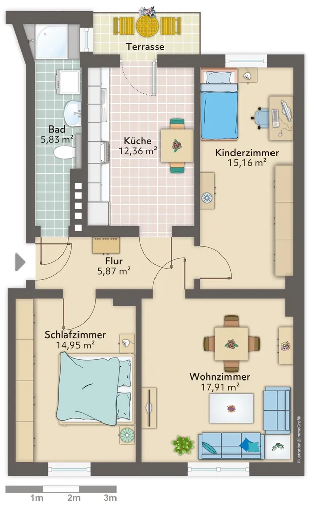 3 Zimmer Wohnung mit 73 m² in Bremerhaven – Bild 3