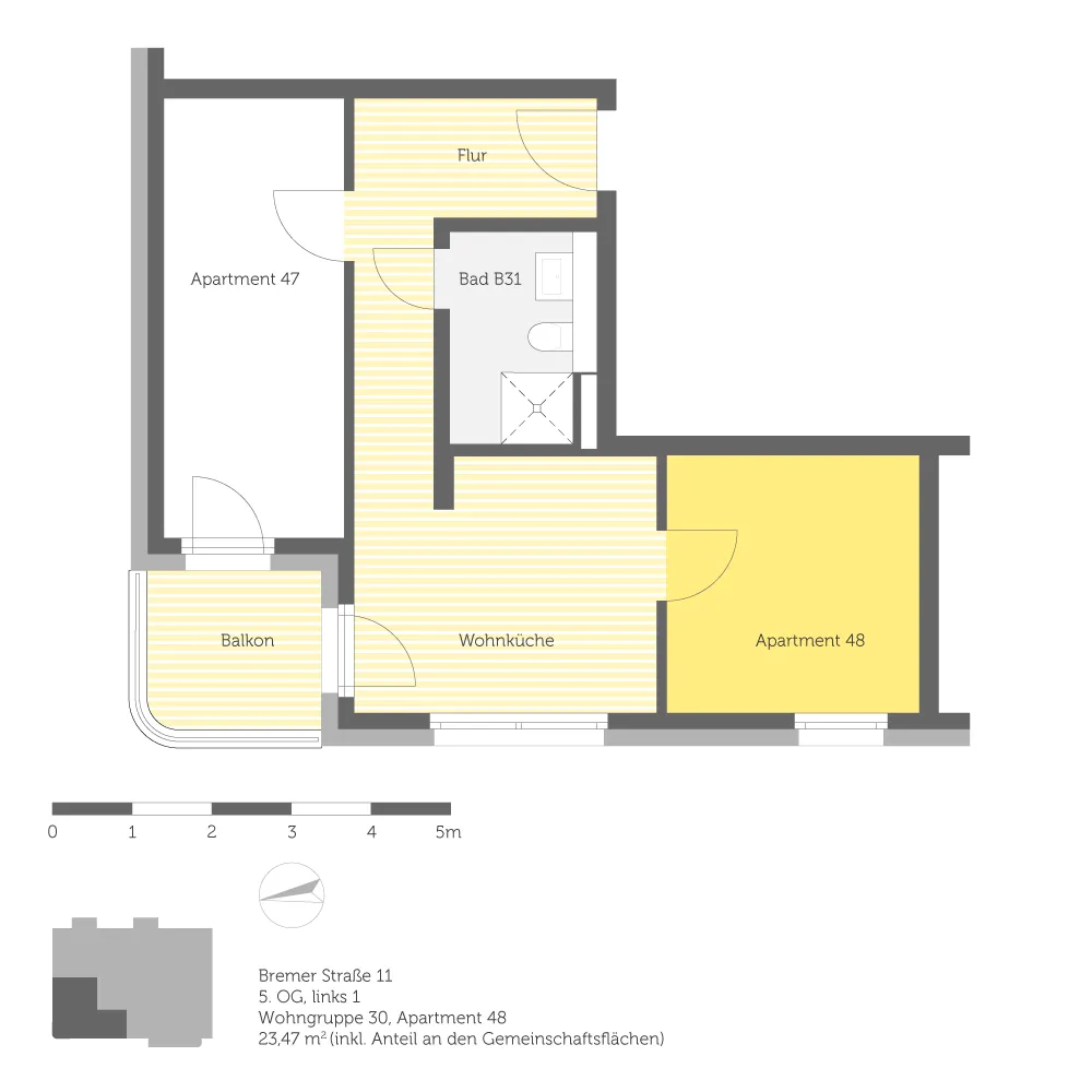 1 Zimmer Wohnung mit 23 m² in Berlin – Bild 9