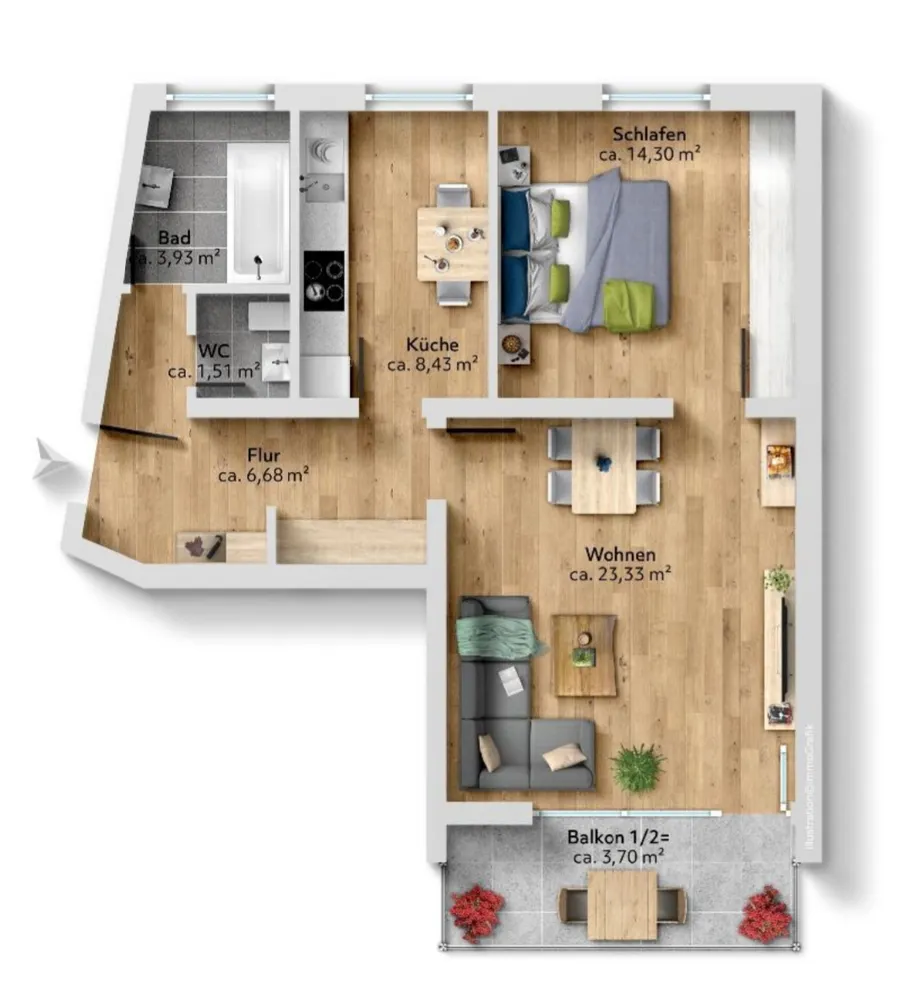 2 Zimmer Wohnung mit 62 m² in Passau – Bild 8