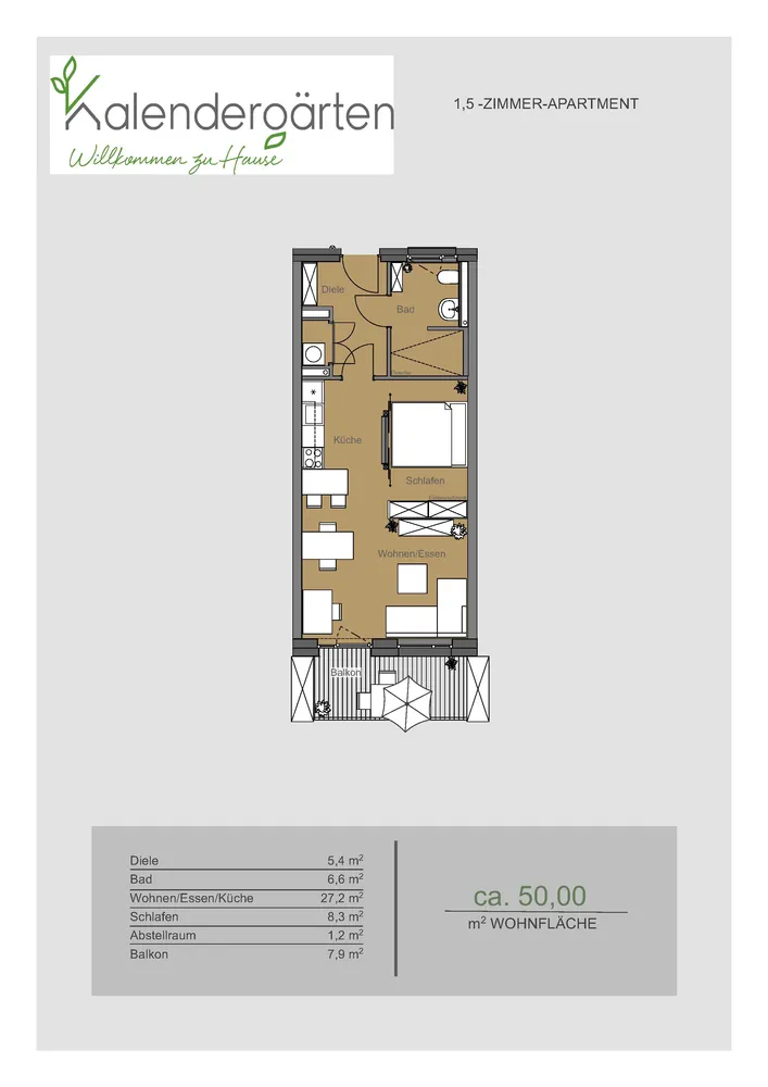 2 Zimmer Wohnung mit 51 m² in Coburg – Bild 2