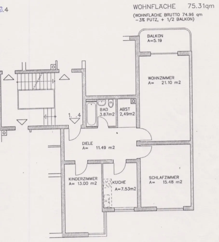 4 Zimmer Wohnung mit 76 m² in München – Bild 1