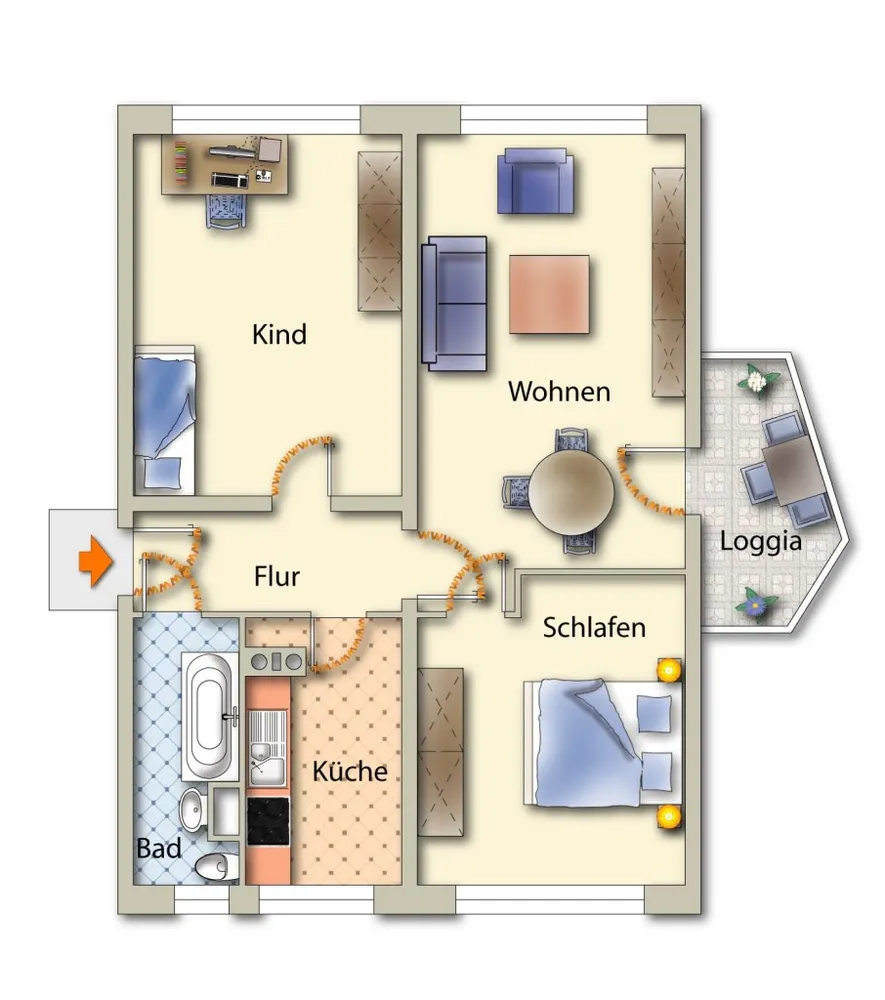 3 Zimmer Wohnung mit 65 m² in Freiberg – Bild 6