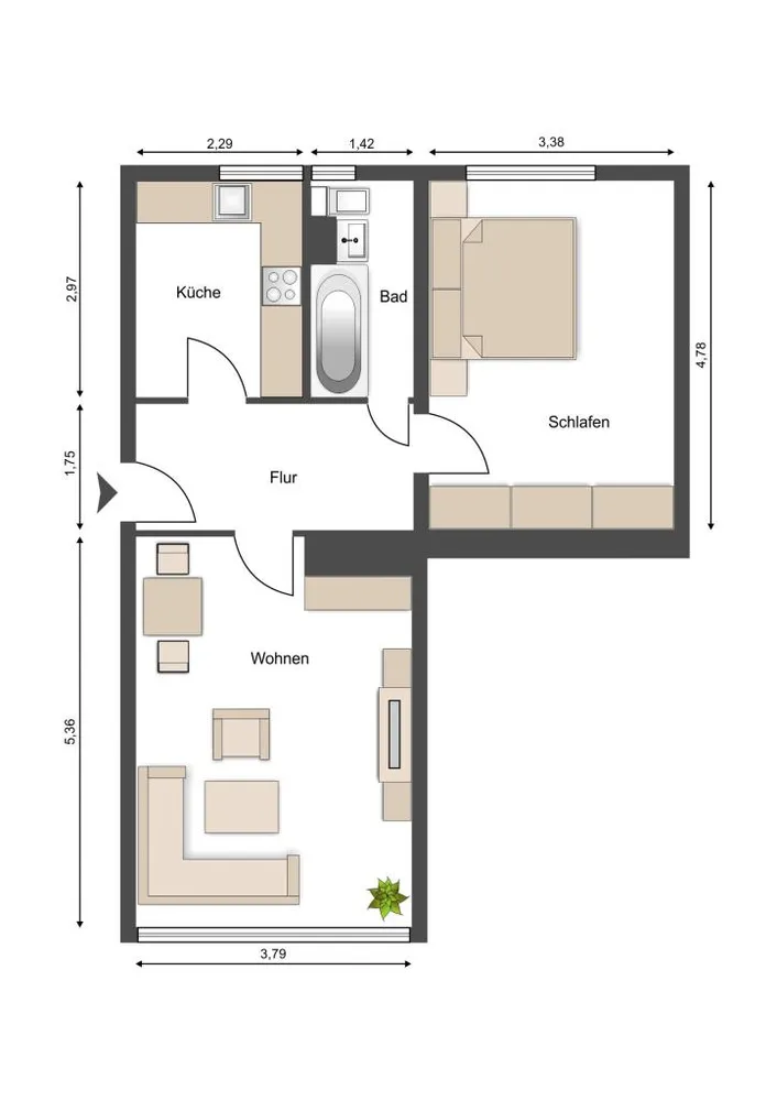 2 room apartment with 54 m² in Magdeburg – Photo 6