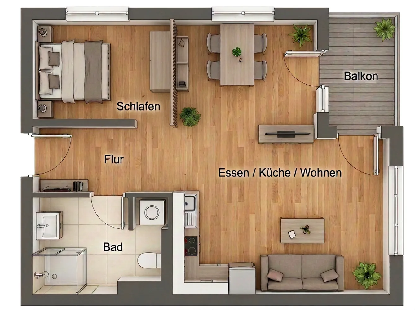 1 room apartment with 40 m² in Darmstadt – Photo 7
